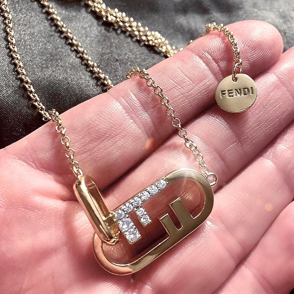Fendi Jewelry - Authentic FENDI F O’Lock Gold Necklace with box